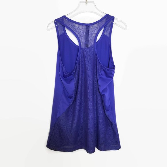 RBX Racerback Tank Top Small Purple Lace Geometric Back Gym - Picture 4 of 7